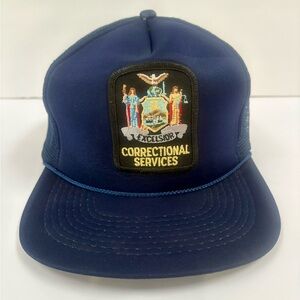 Vintage Auburn NY 80s 90s Snapback Trucker Mesh Hat Prison Correctional Services